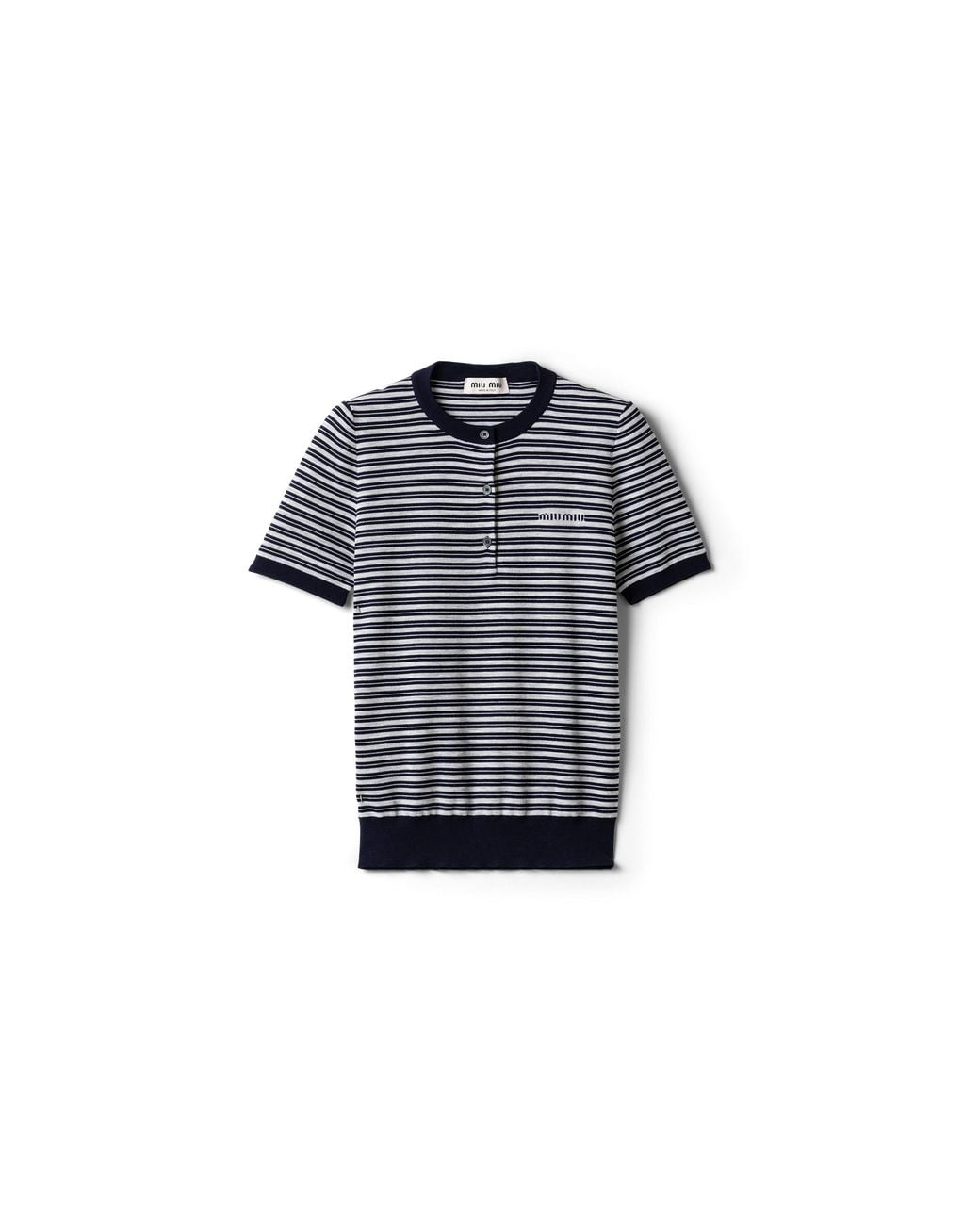 Miu Miu Blue Striped Wool Sweater