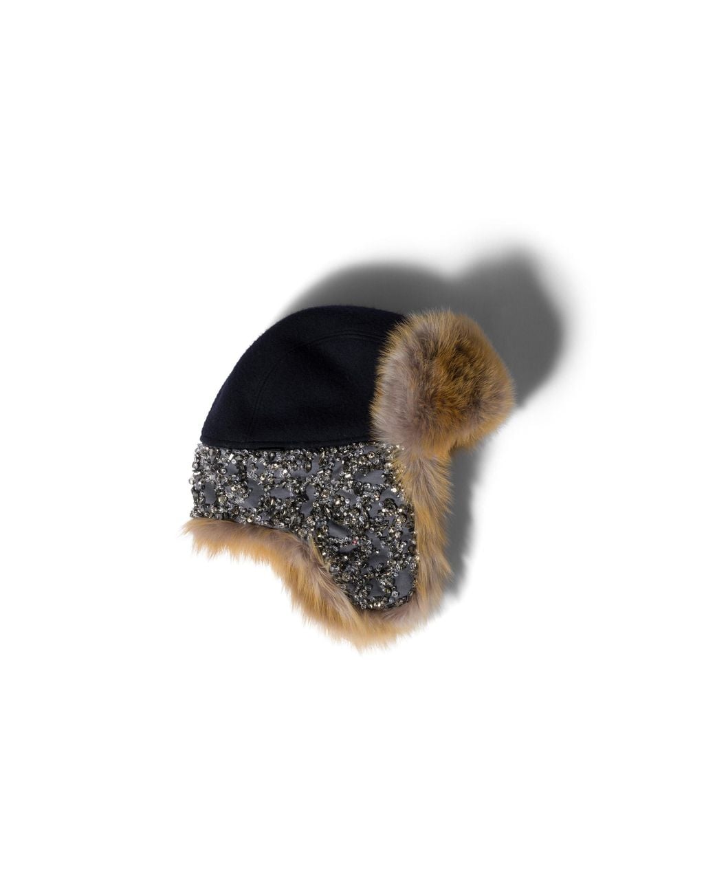 Miu Miu Multicolor Embroidered Wool And Shearling Hat