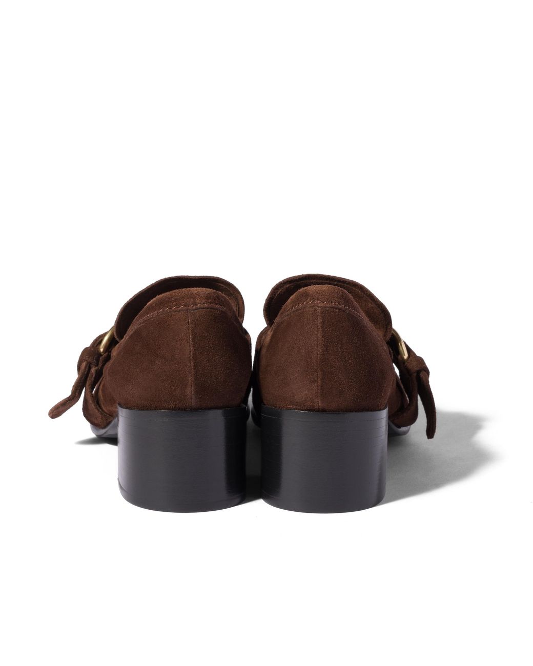 Miu Miu Brown Suede Loafers With Buckle