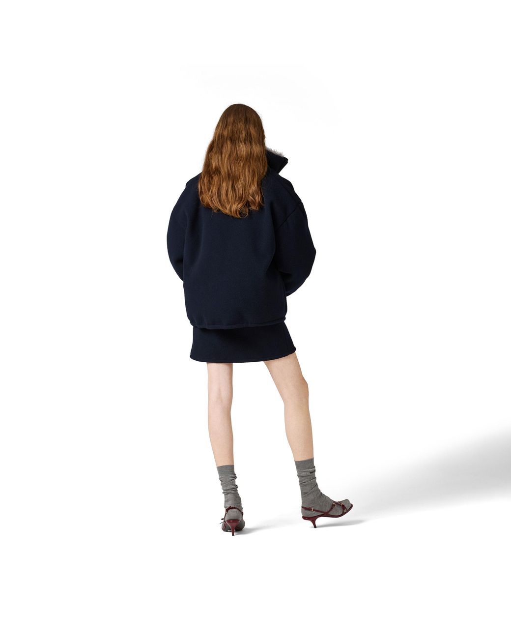 Miu Miu Blue Fleece Down Jacket