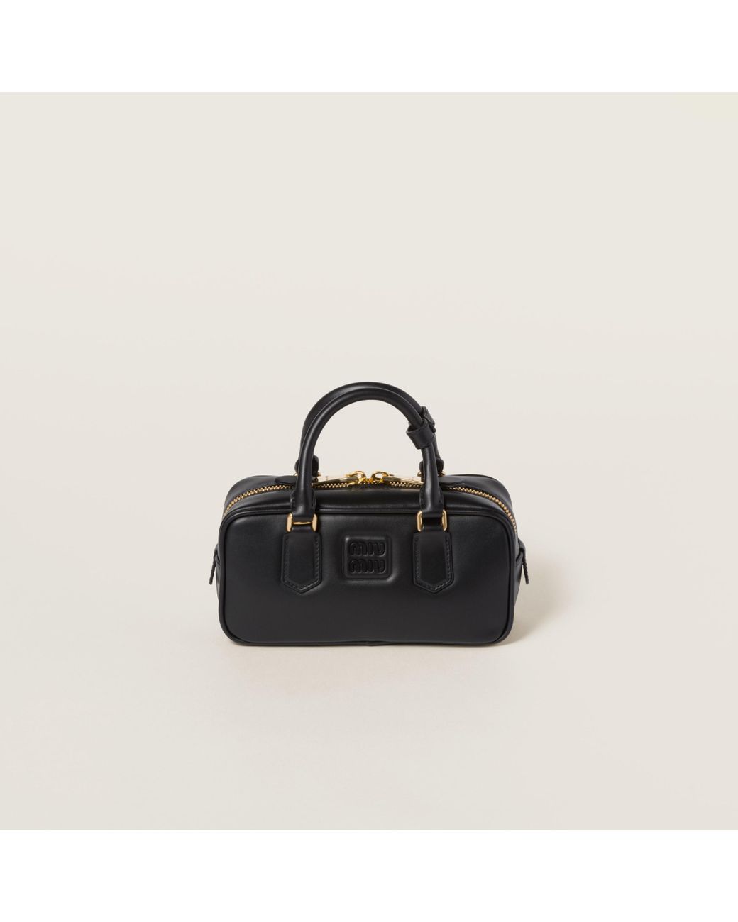MiuMiu＊Arcadie leather bag ラージレザーバッグ＊送料込 Miu Miu Arcadie Leather Bag in Black | Lyst
