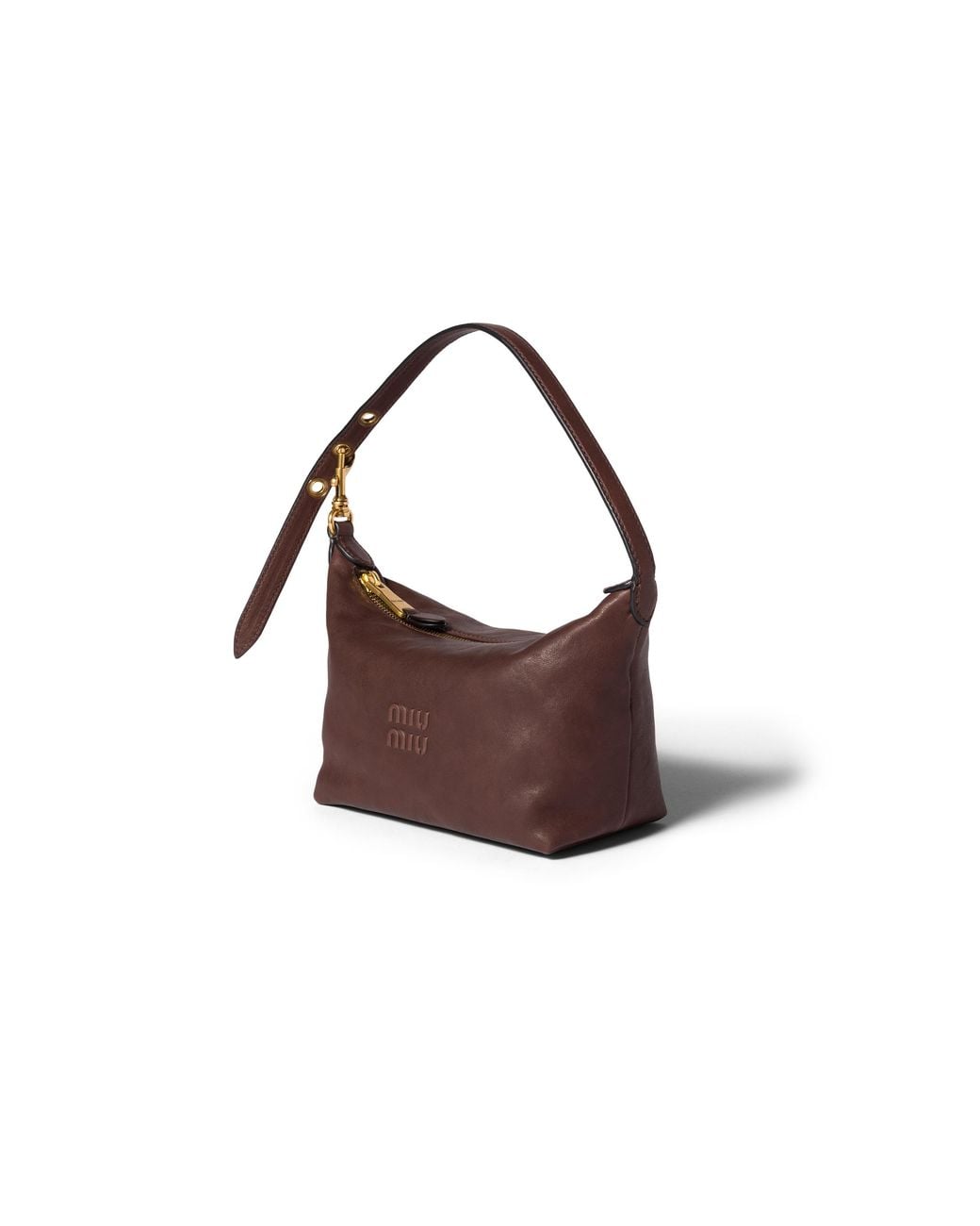 Miu Miu Brown Nappa Leather Pouch