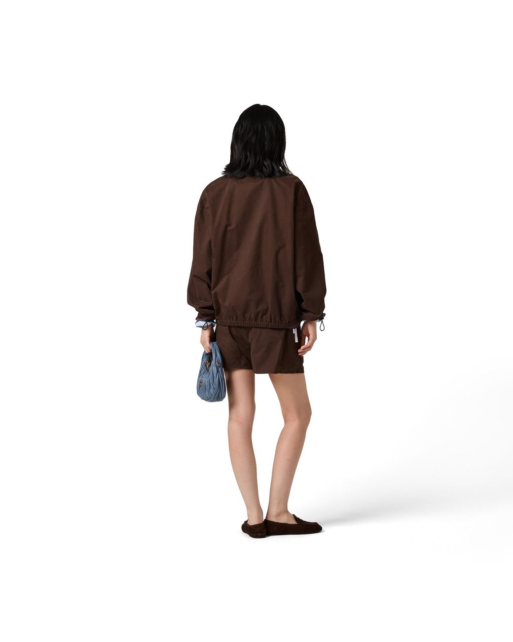 Miu Miu Brown Washed Gabardine Blouson Jacket