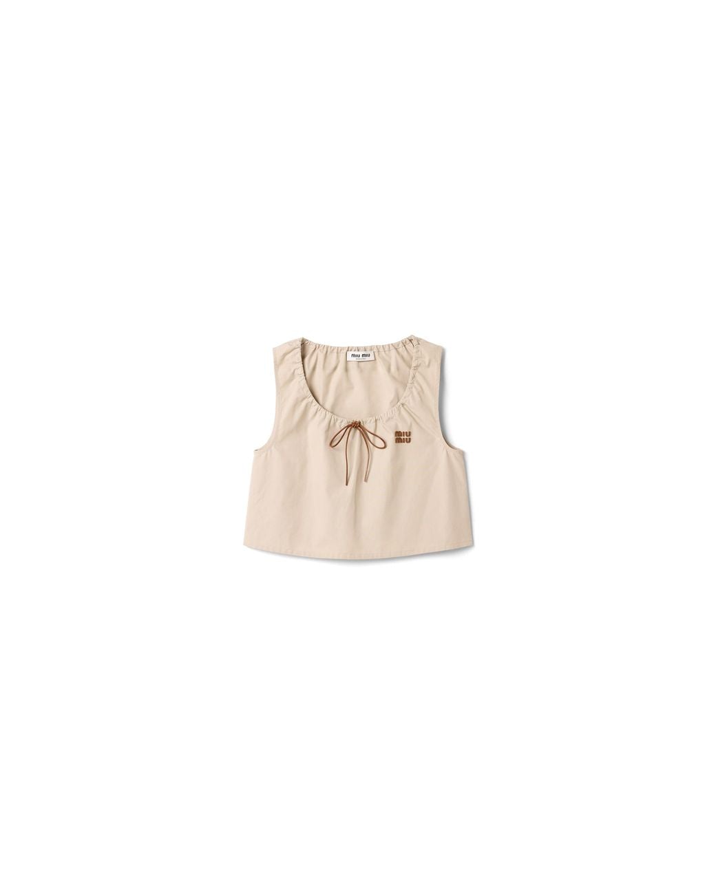 Miu Miu Natural Panama Cotton Crop Top