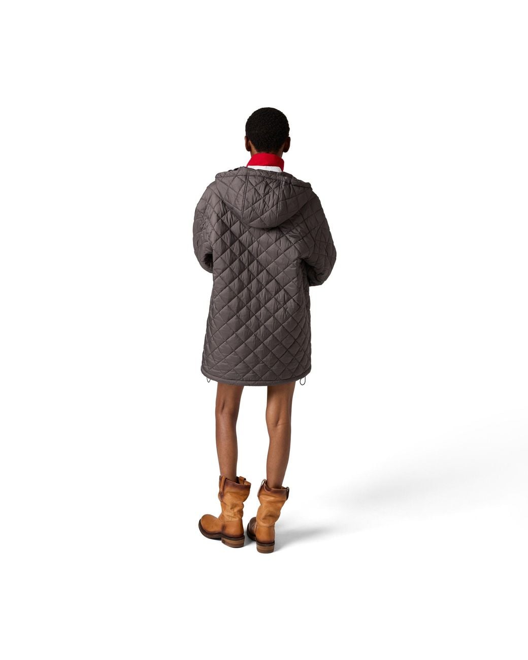 Miu Miu Brown Technical Pongé Down Jacket