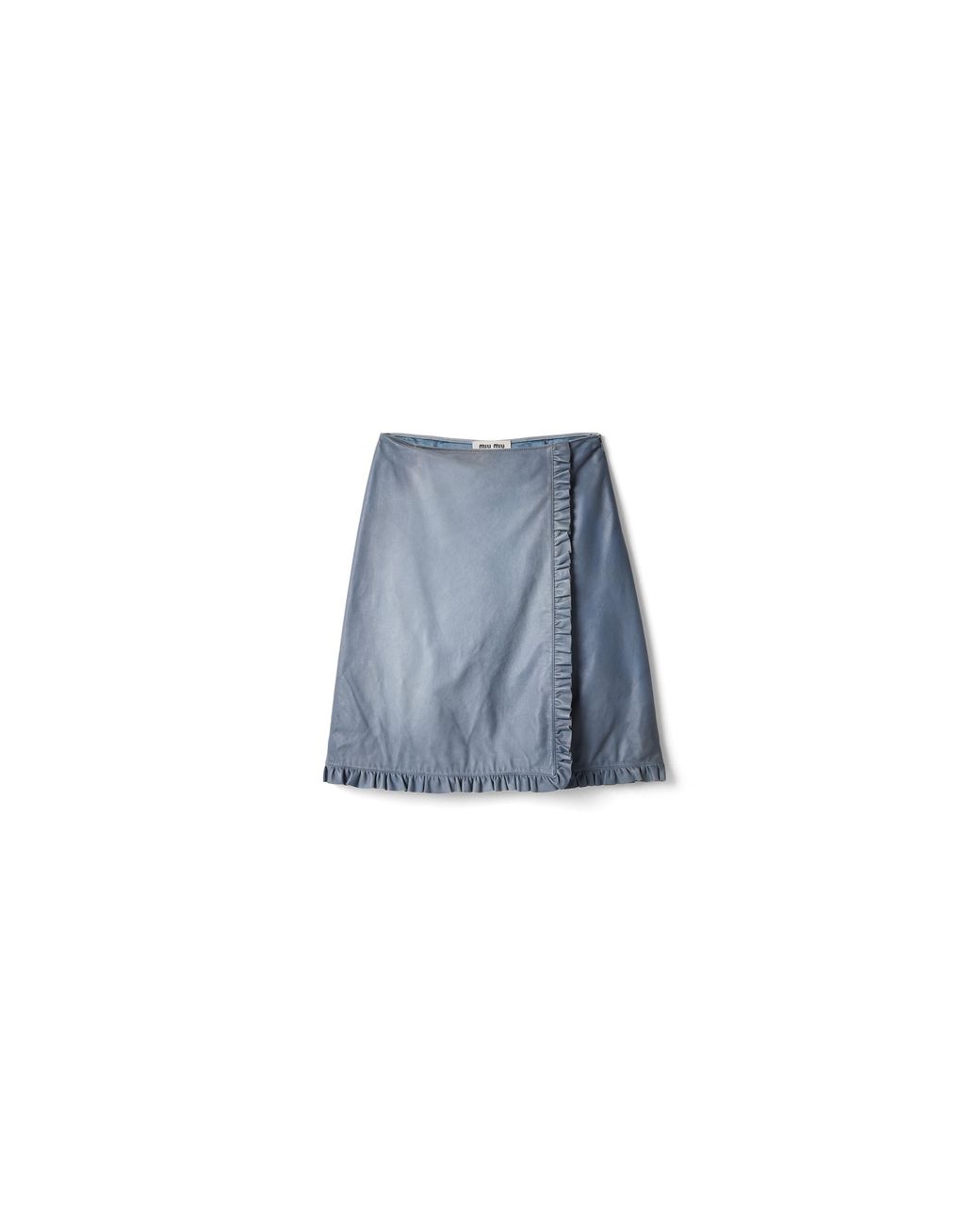 Miu Miu Blue Nappa Leather Skirt