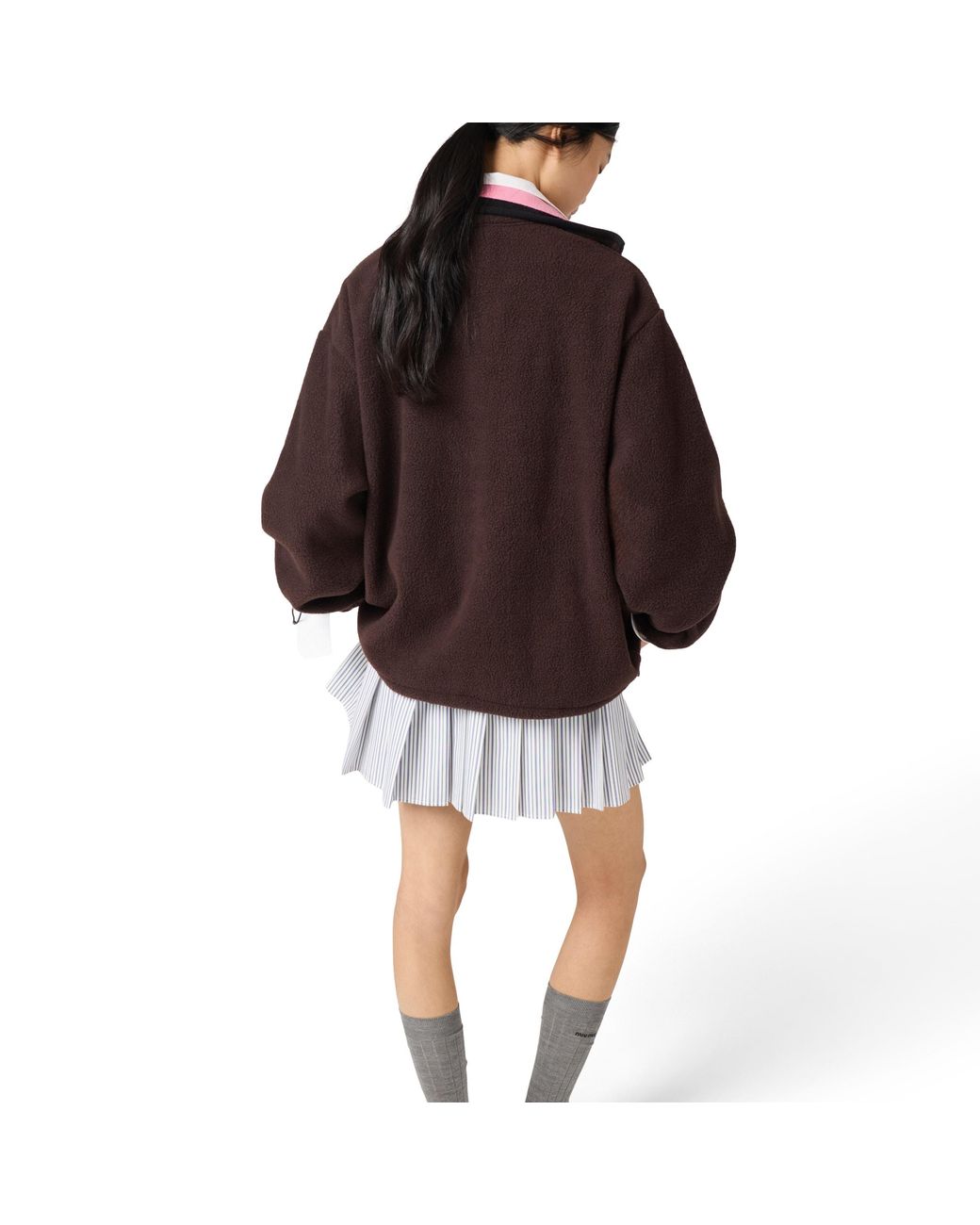 Miu Miu Brown Fleece Zipper Jacket