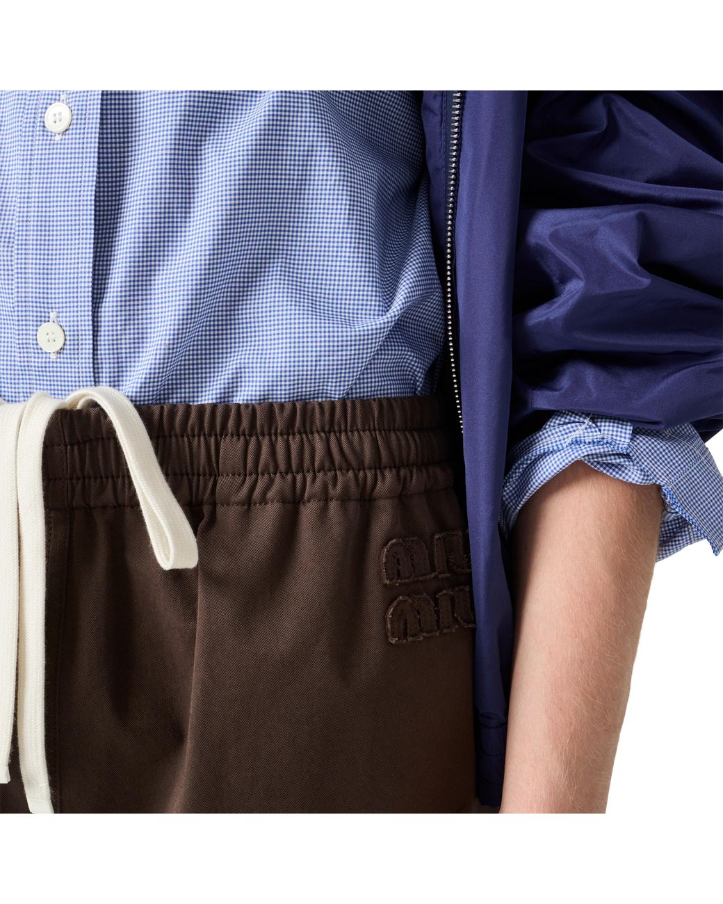 Miu Miu Brown Washed Twill Joggers
