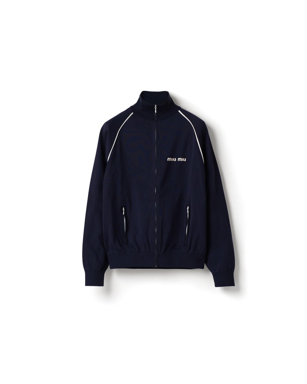 Miu Miu Blue Technical Yarn Sweatshirt