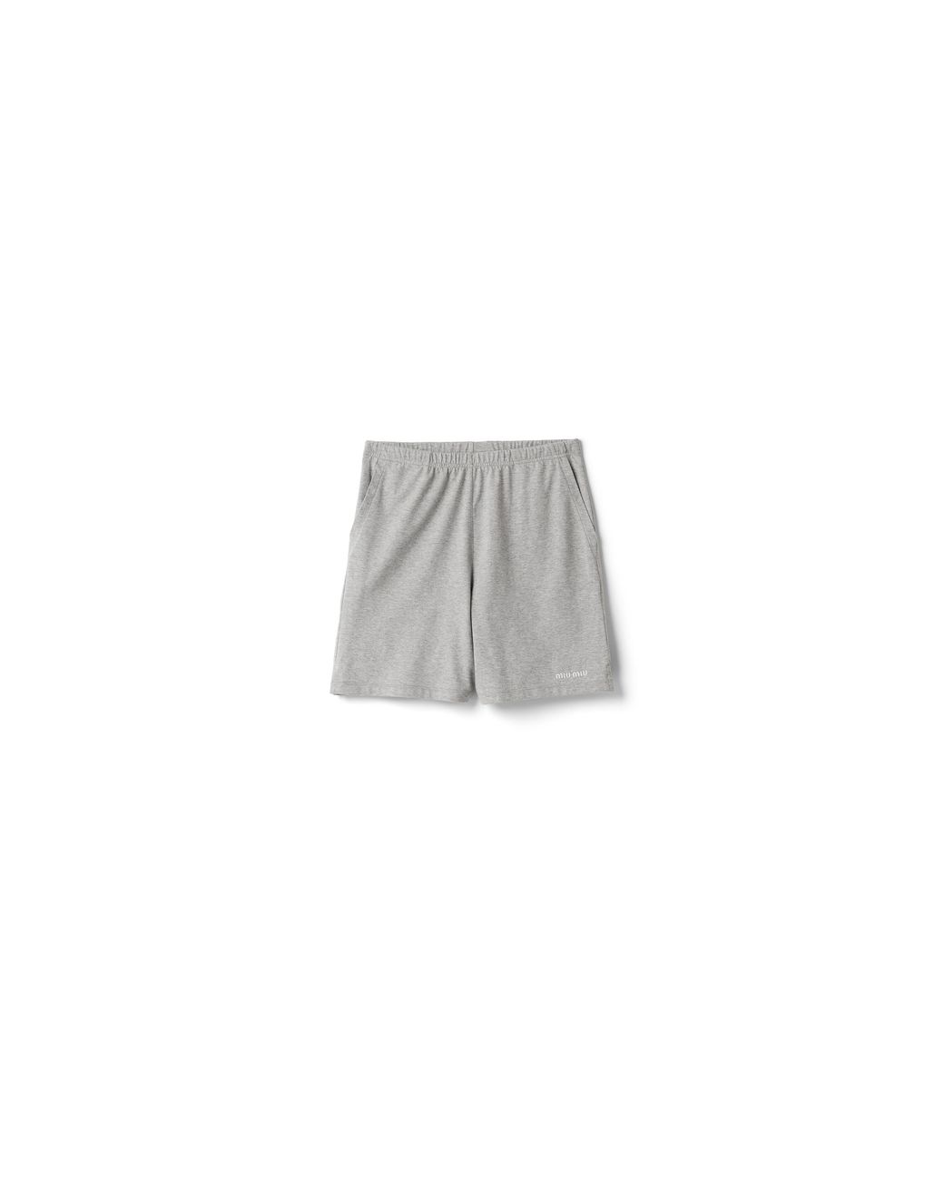 Miu Miu Gray Jersey Bermudas