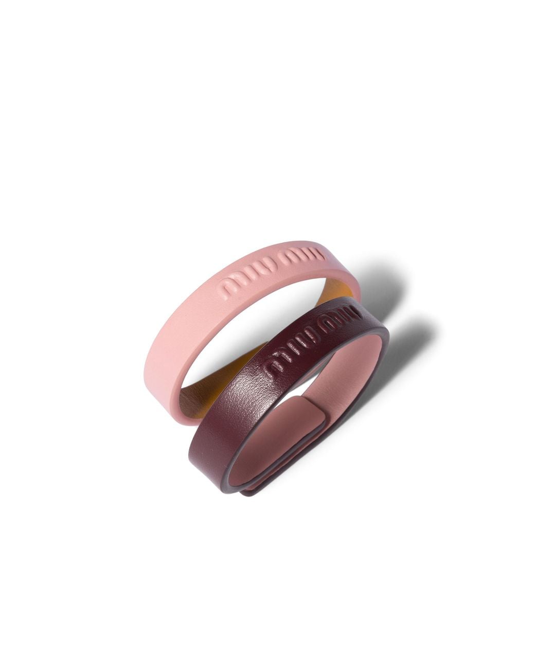 Miu Miu Pink Leather Bracelets
