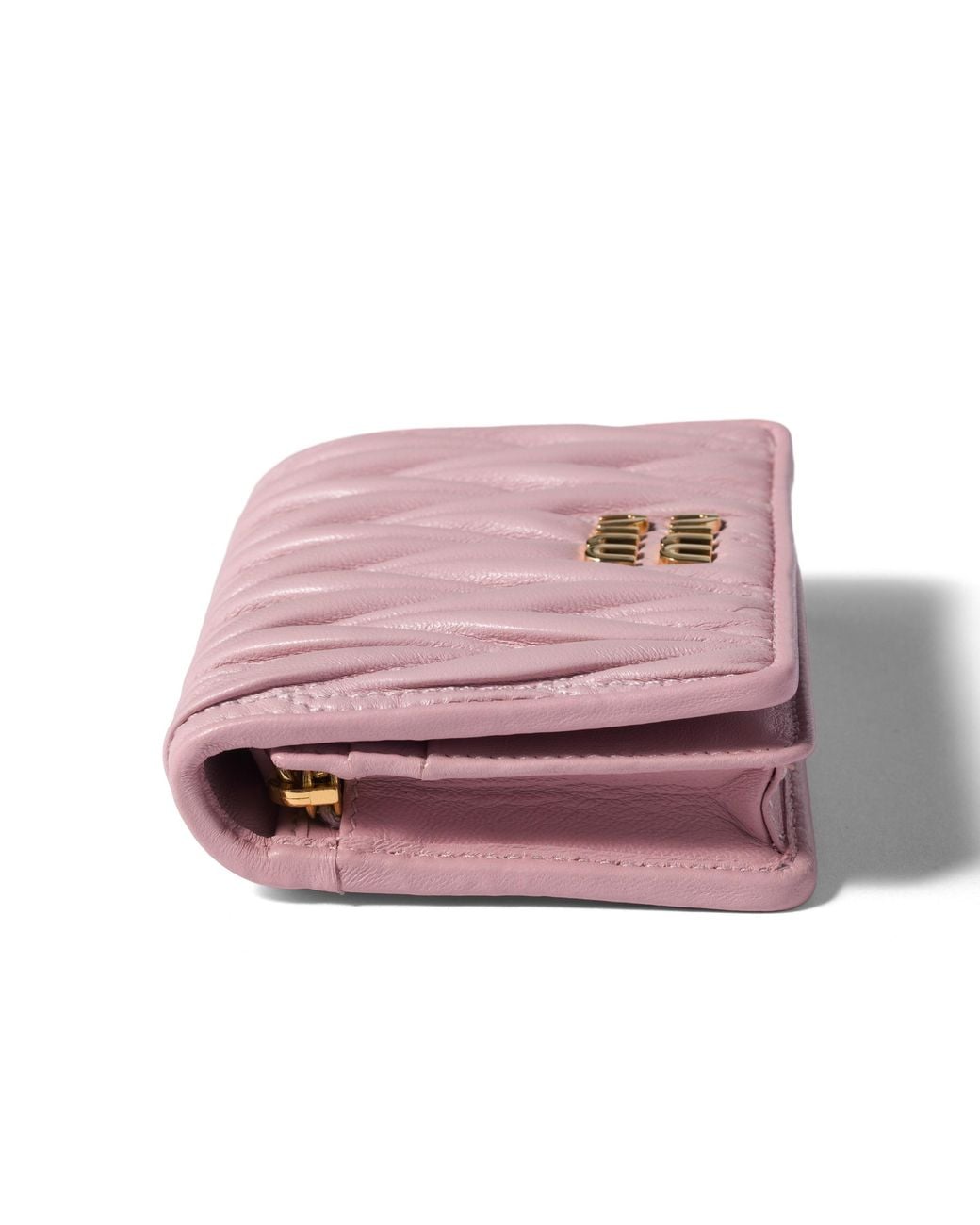 Miu Miu Pink Small Matelassé Nappa Leather Wallet