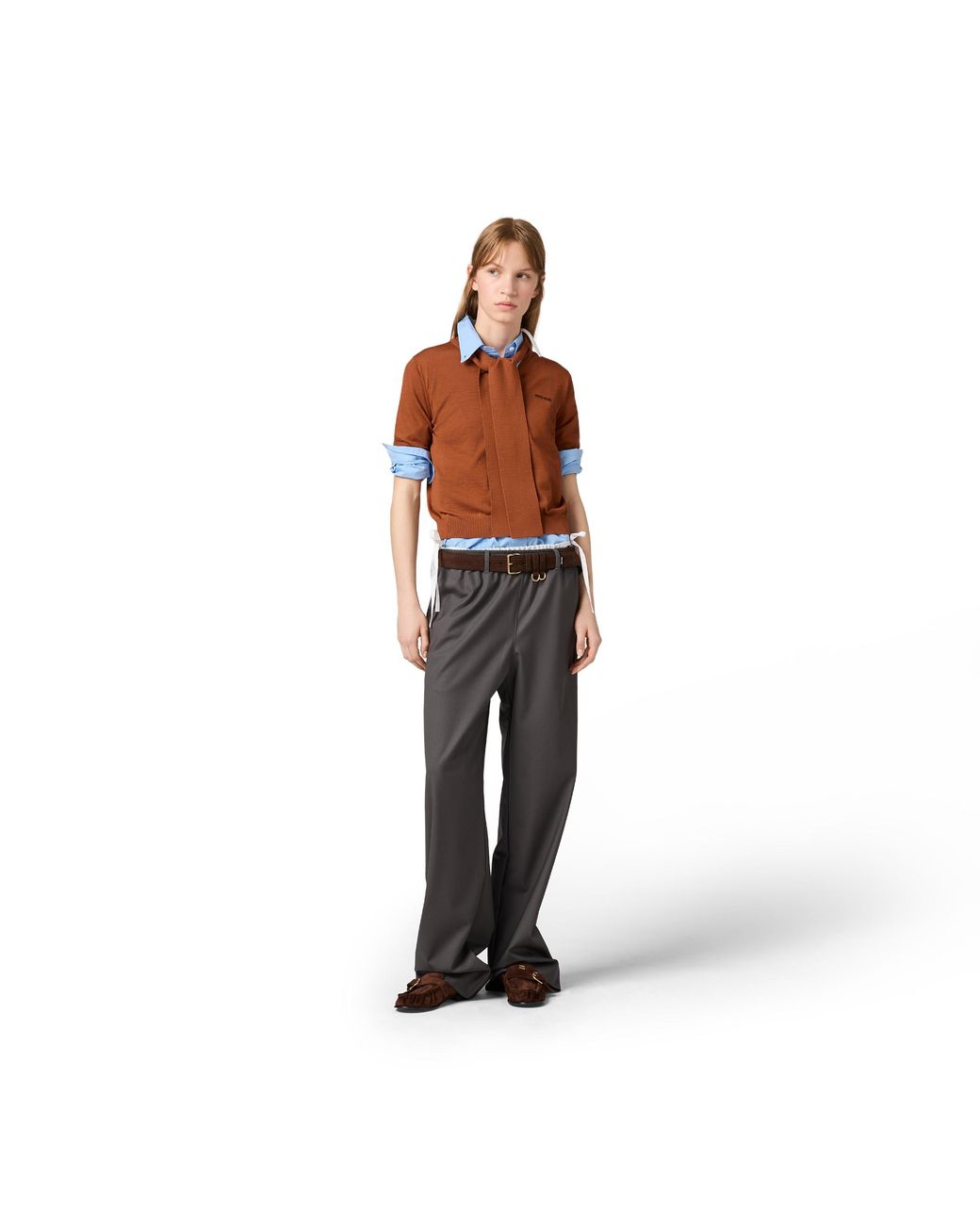 Miu Miu Gray Stretch Wool Pants