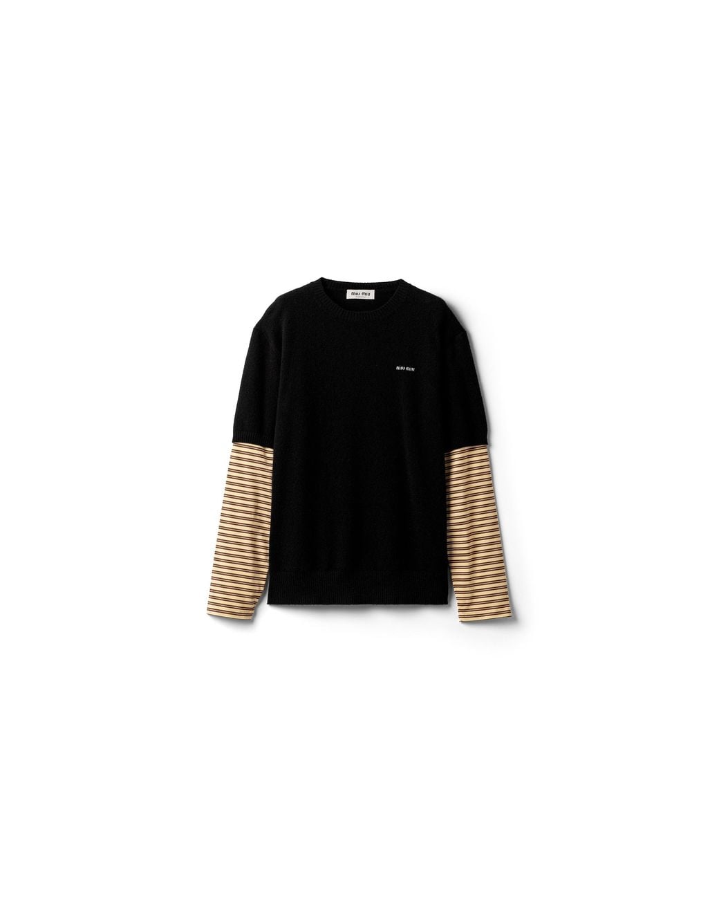 Miu Miu Black Cashmere And Jersey Sweater