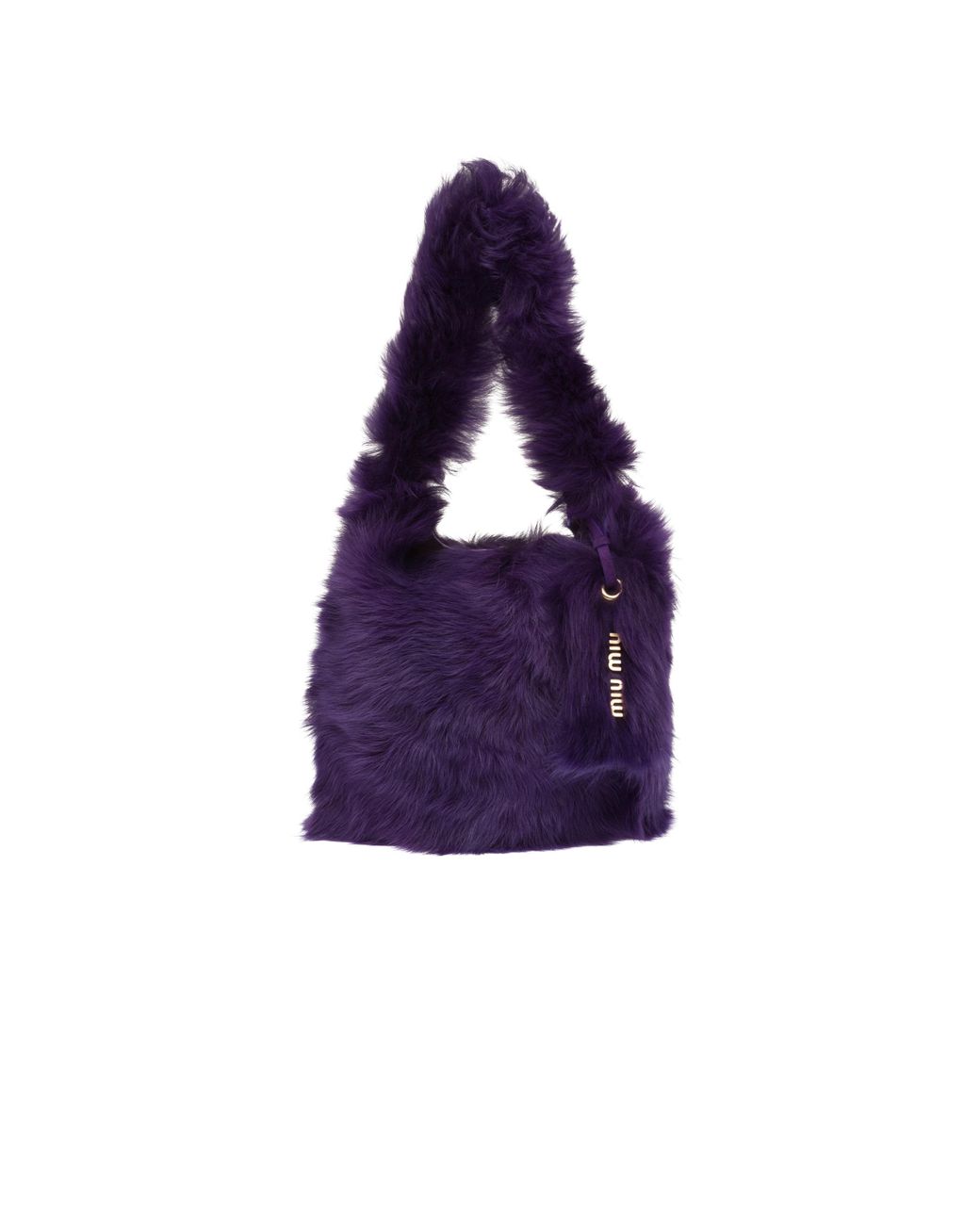 Miu Miu Shearling Bucket Bag in Purple Lyst