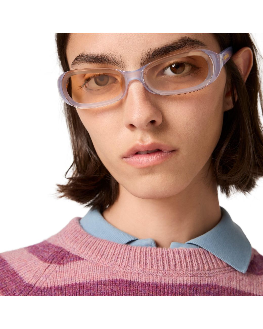 Miu Miu Purple Wool Crew-Neck Sweater