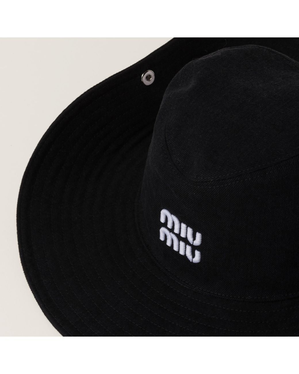Miu Miu Denim Hat in Black | Lyst
