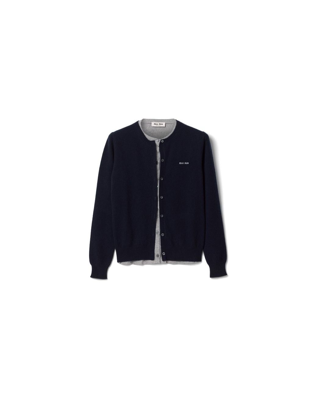 Miu Miu Blue Cashmere And Jersey Cardigan