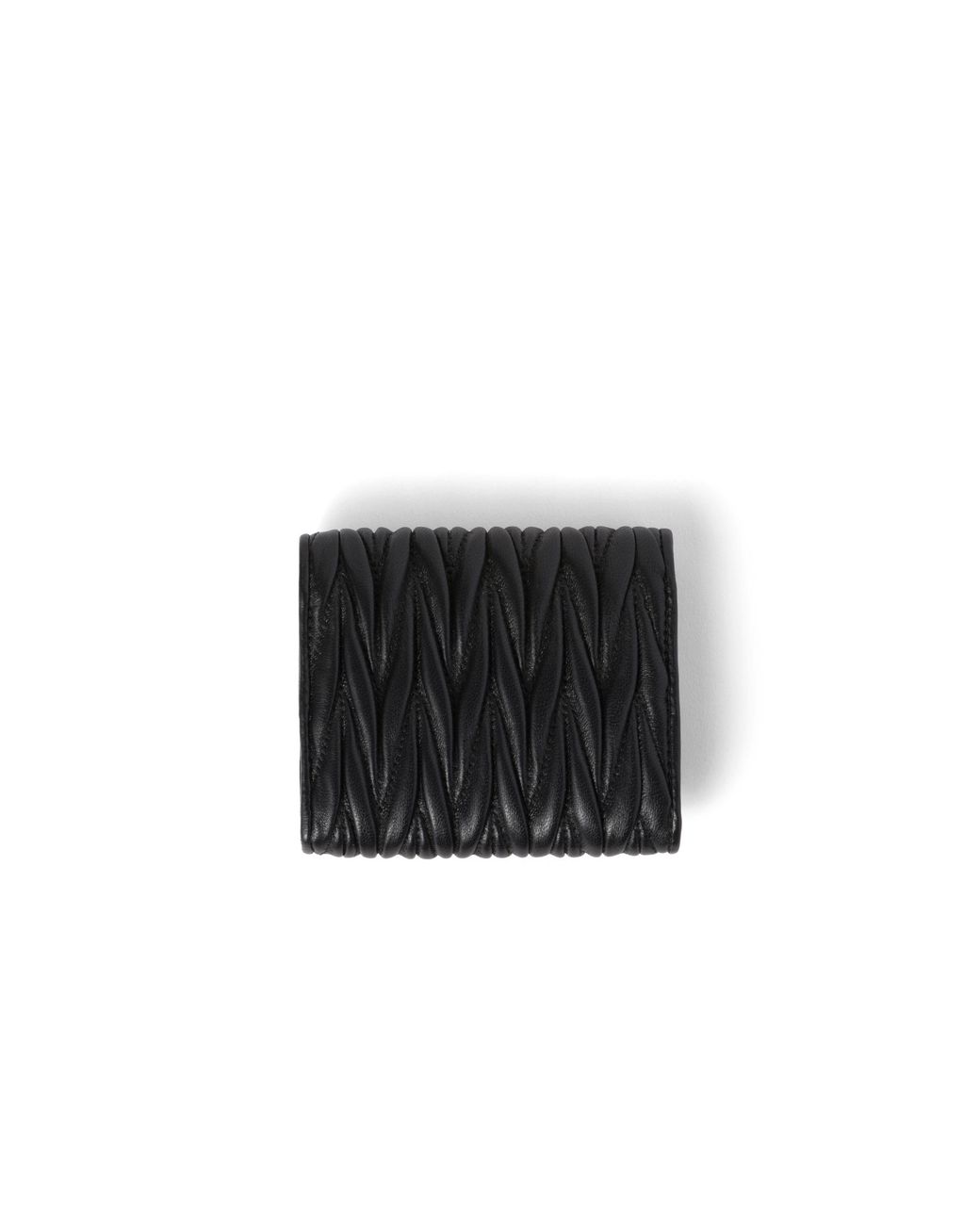 Miu Miu Black Small Matelassé Nappa Leather Wallet