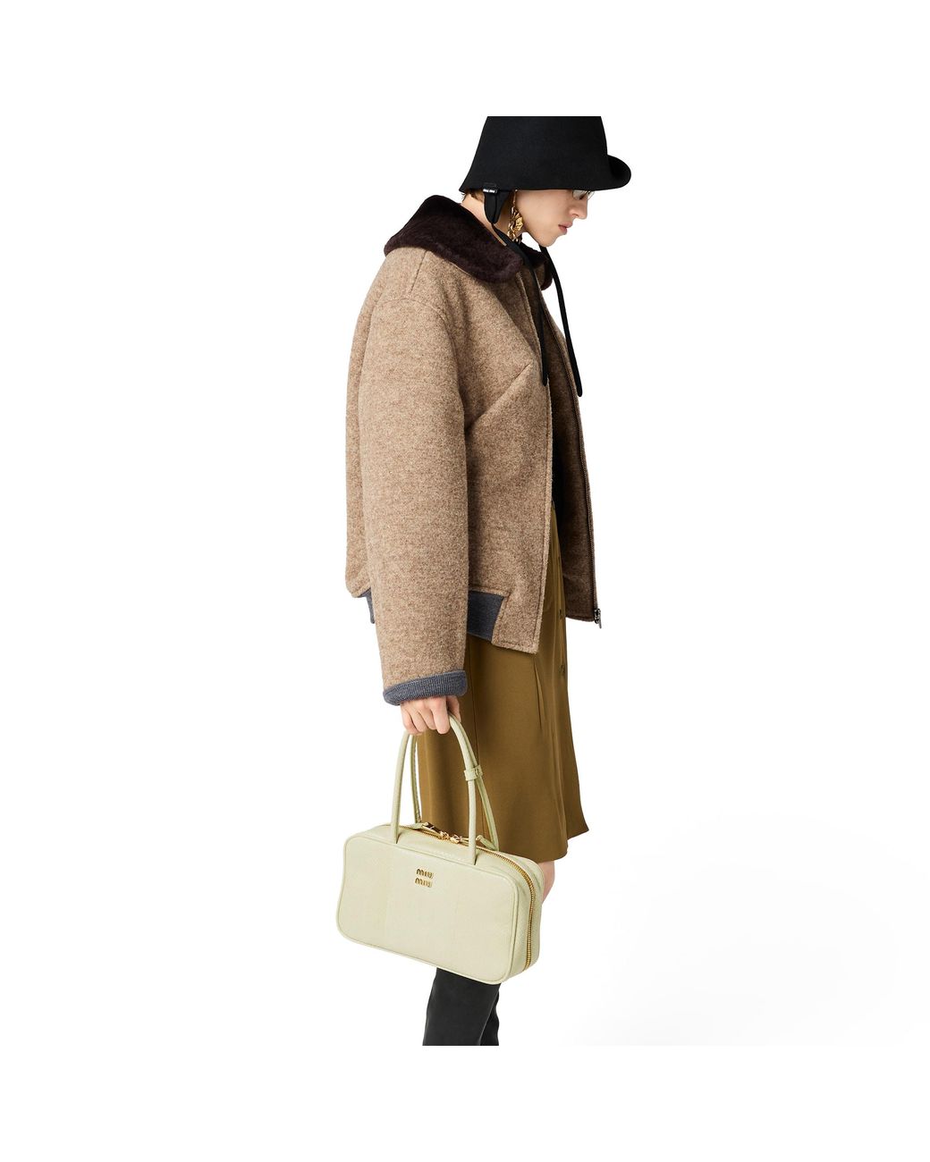 Miu Miu Metallic Beau Ayers Leather Bag