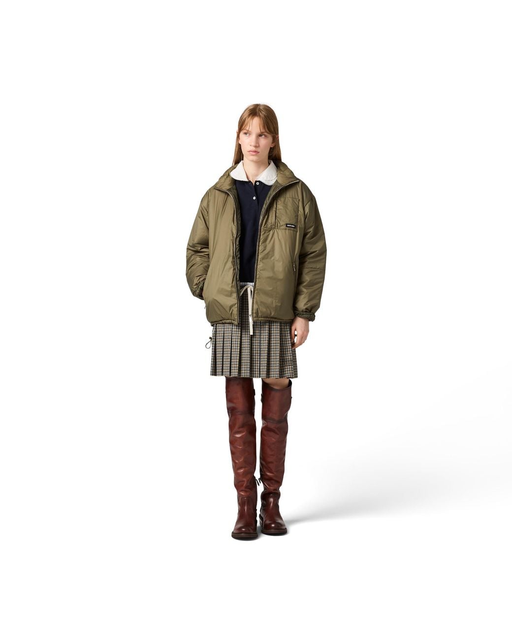 Miu Miu Green Medium-Weight Ripstop Down Jacket