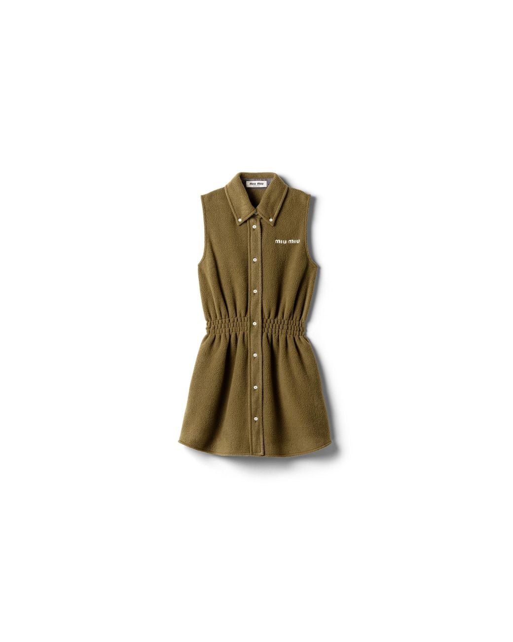 Miu Miu Green Fleece Mini-Dress