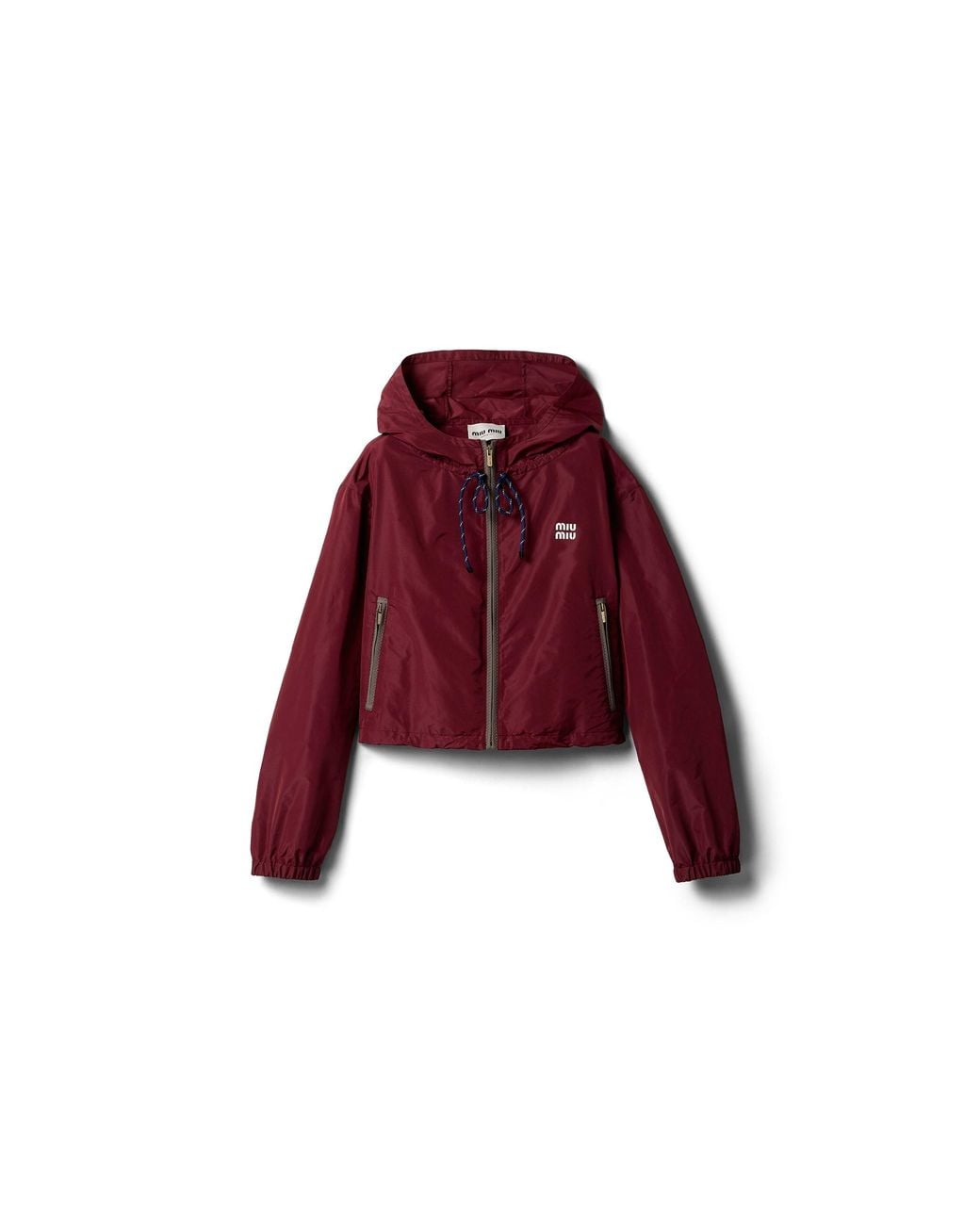 Miu Miu Red Technical Fabric Blouson Jacket