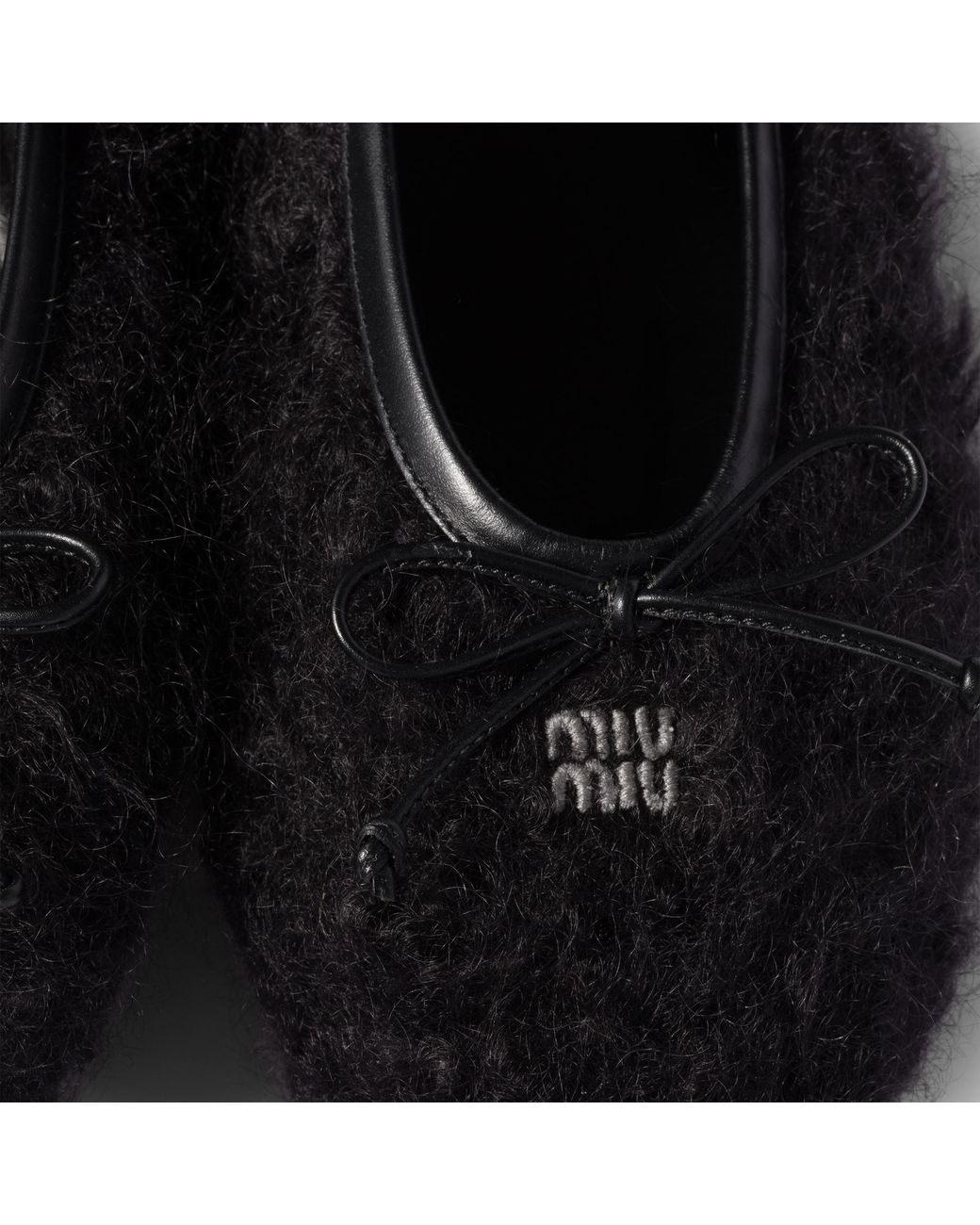 Miu Miu Black Mohair Ballerinas