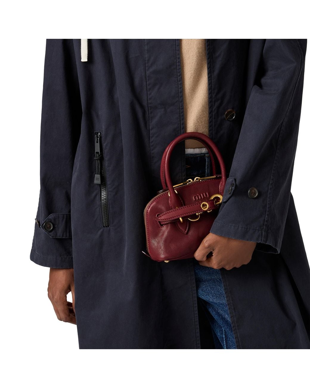 Miu Miu Red Aventure Mini Nappa Leather Bag