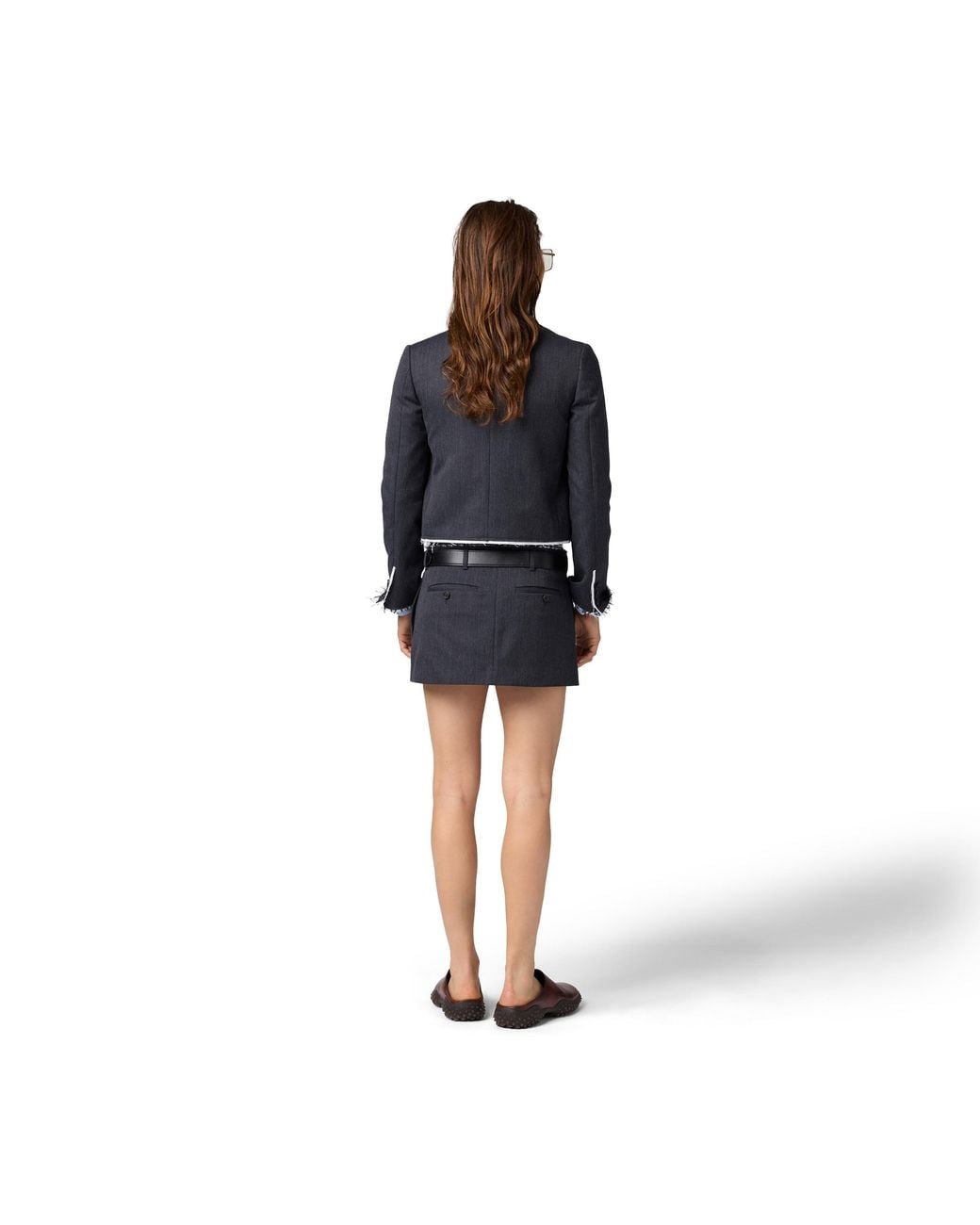 Miu Miu Blue Single-Breasted Twill Jacket