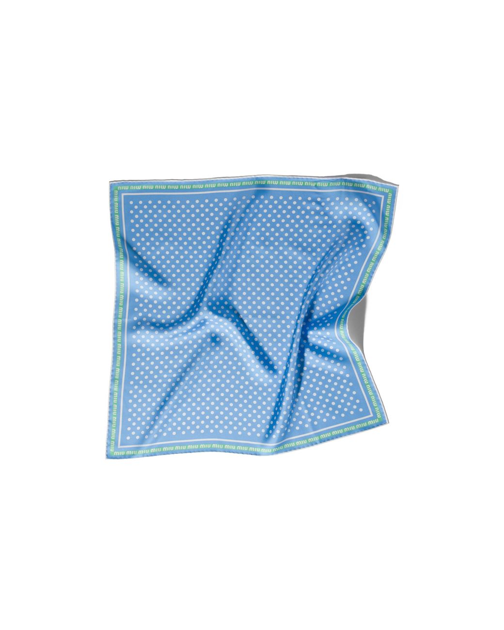 Miu Miu Blue Printed Twill Scarf