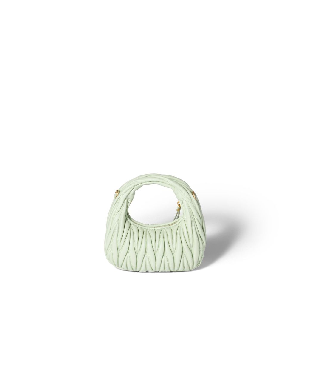 Miu Miu Green Wander Matelassé Nappa Leather Hobo Mini-Bag