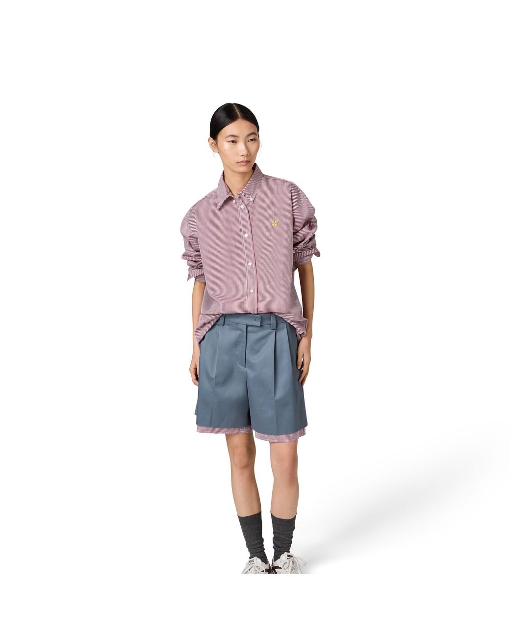 Miu Miu Pink Vertical Stripe Shirt