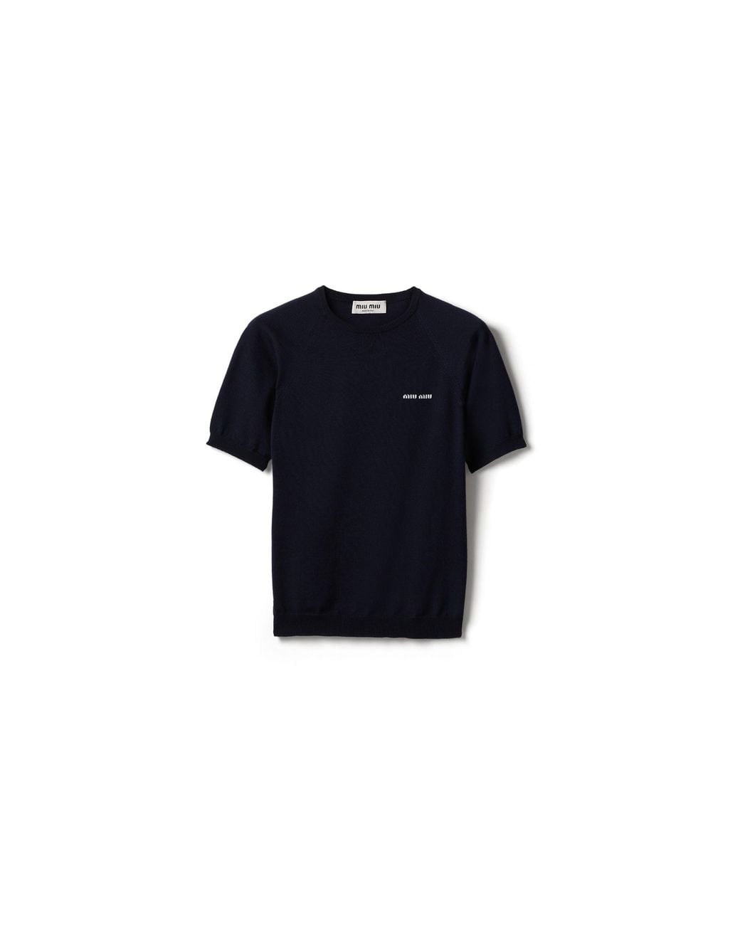 Miu Miu Blue Wool Crew-Neck Sweater