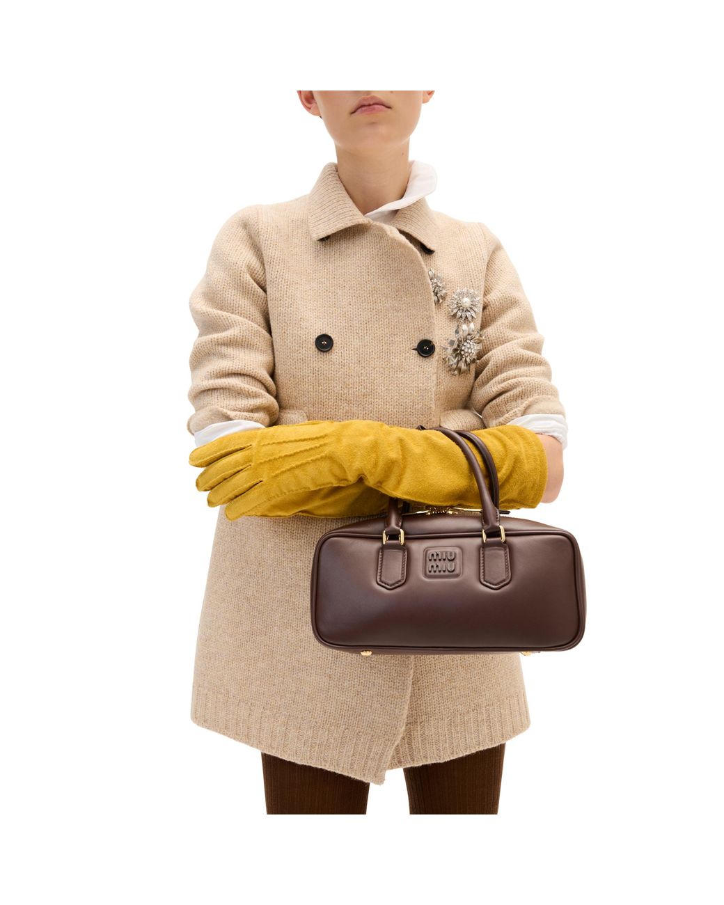 Miu Miu Brown Arcadie Leather Bag