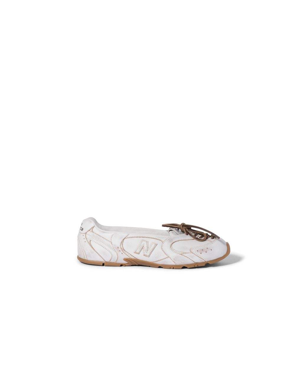Miu Miu White New Balance X 530 Sl Deco' Leather Ballerinas