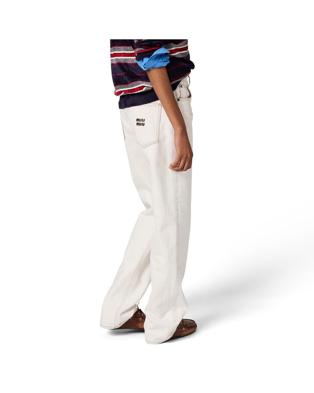 Miu Miu White Five-Pocket Denim Jeans