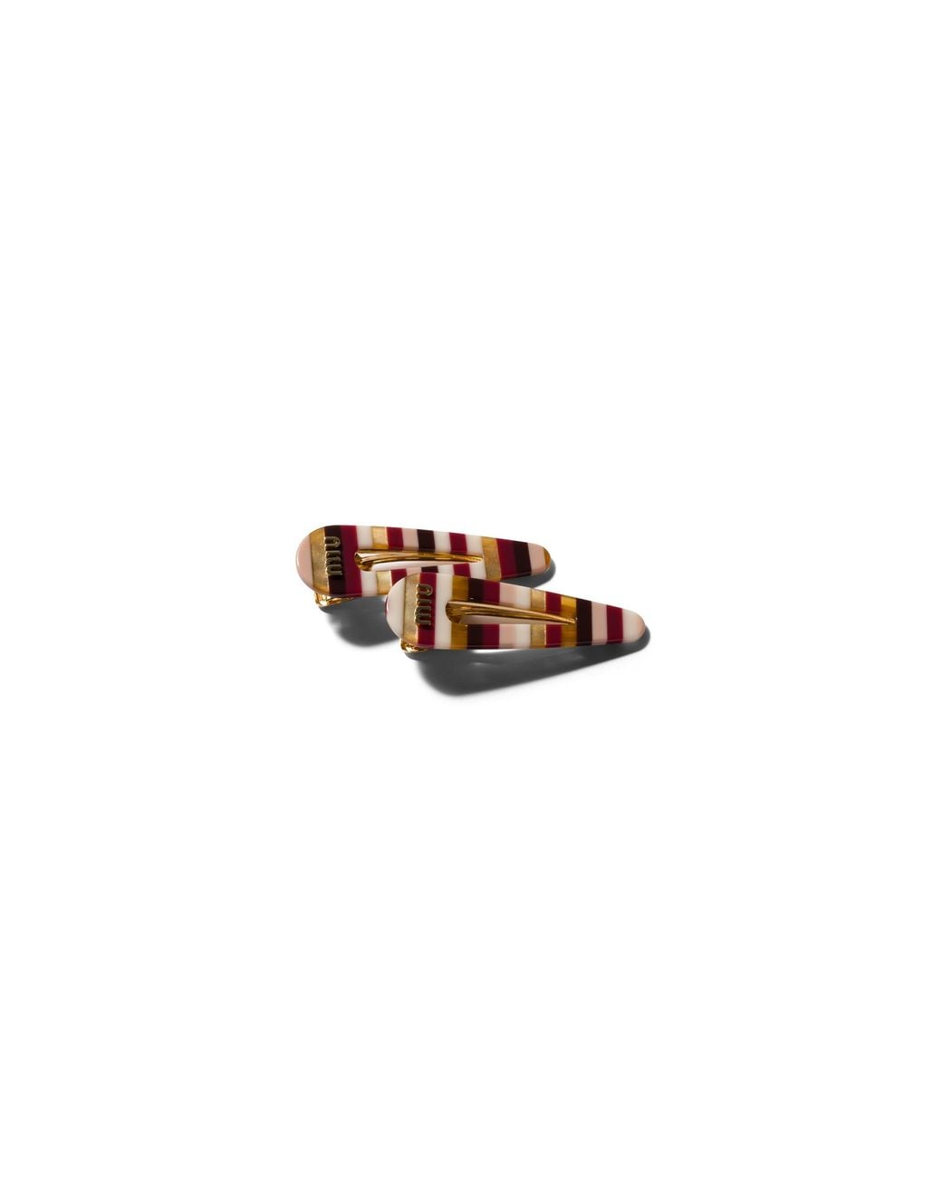 Miu Miu Red Hair Clips With Logo