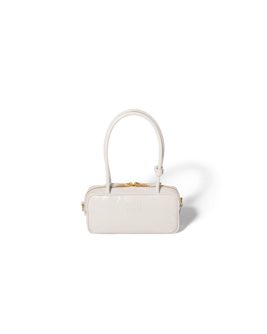 Miu Miu White Beau Shiny Leather Mini-Bag
