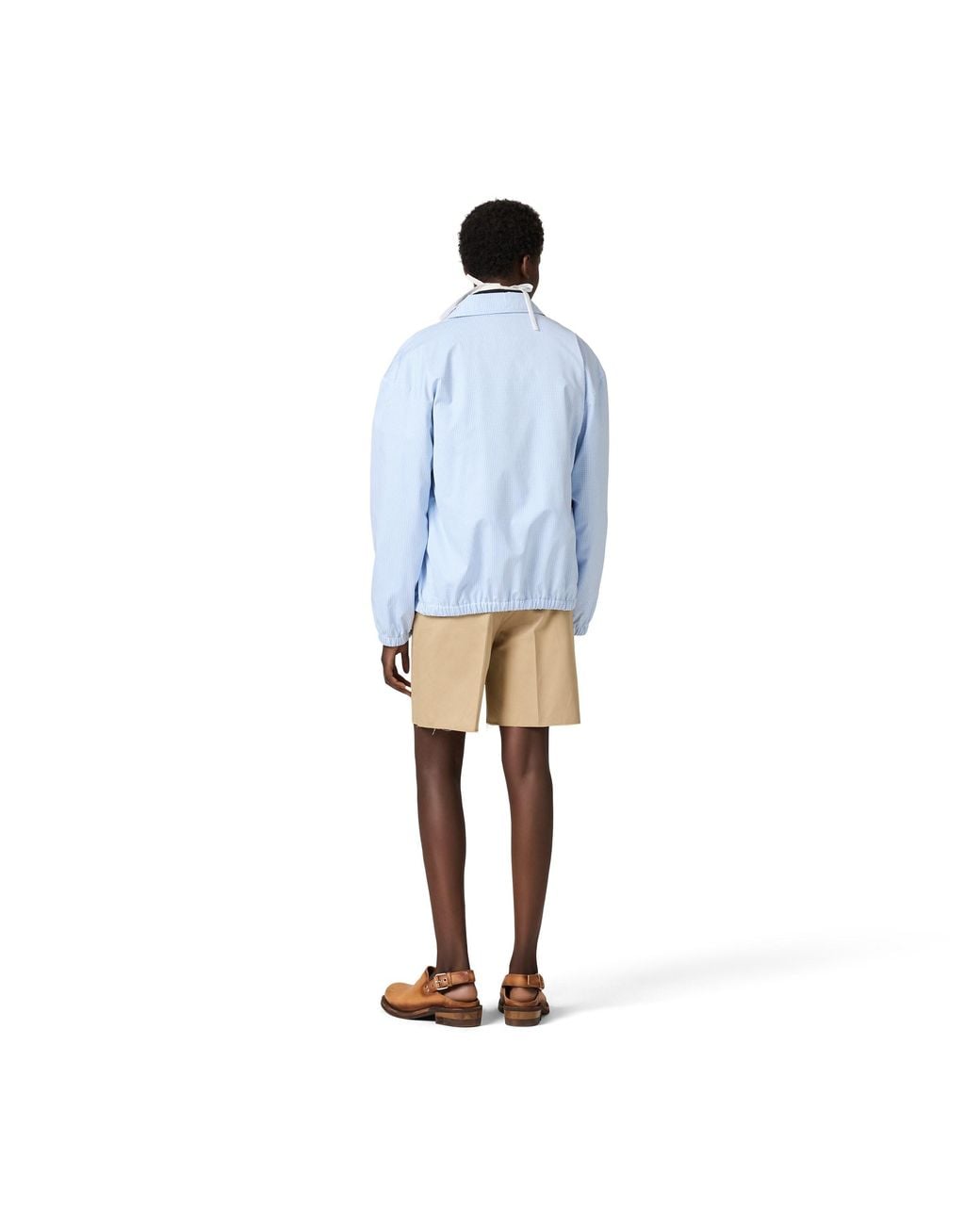 Miu Miu Blue Gingham Check Blouson Jacket