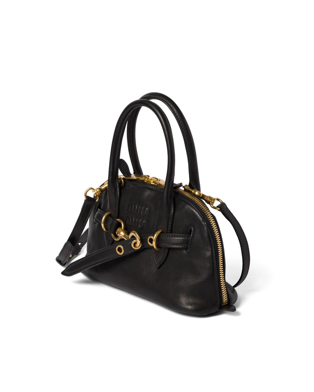 Miu Miu Black Aventure Nappa Leather Top-Handle Bag
