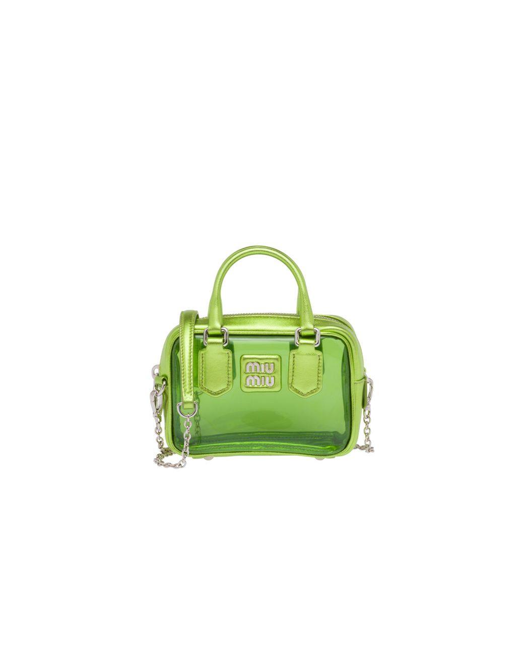 Miu Miu Plexiglas And Nappa Leather Mini Top-handle Bag in Green 