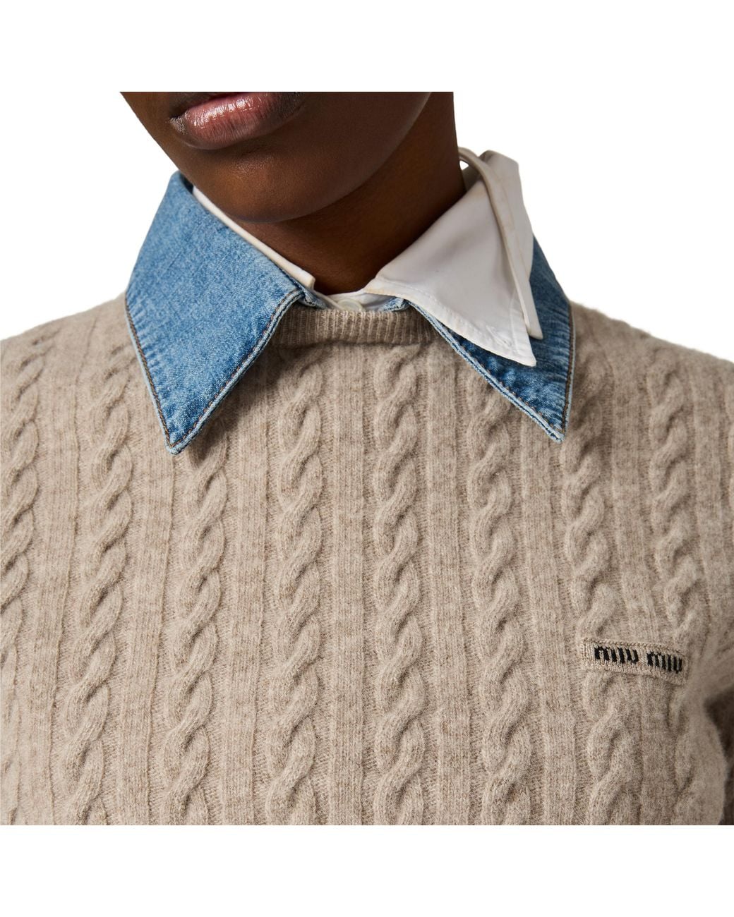 Miu Miu Gray Wool And Cashmere Knit Sweater
