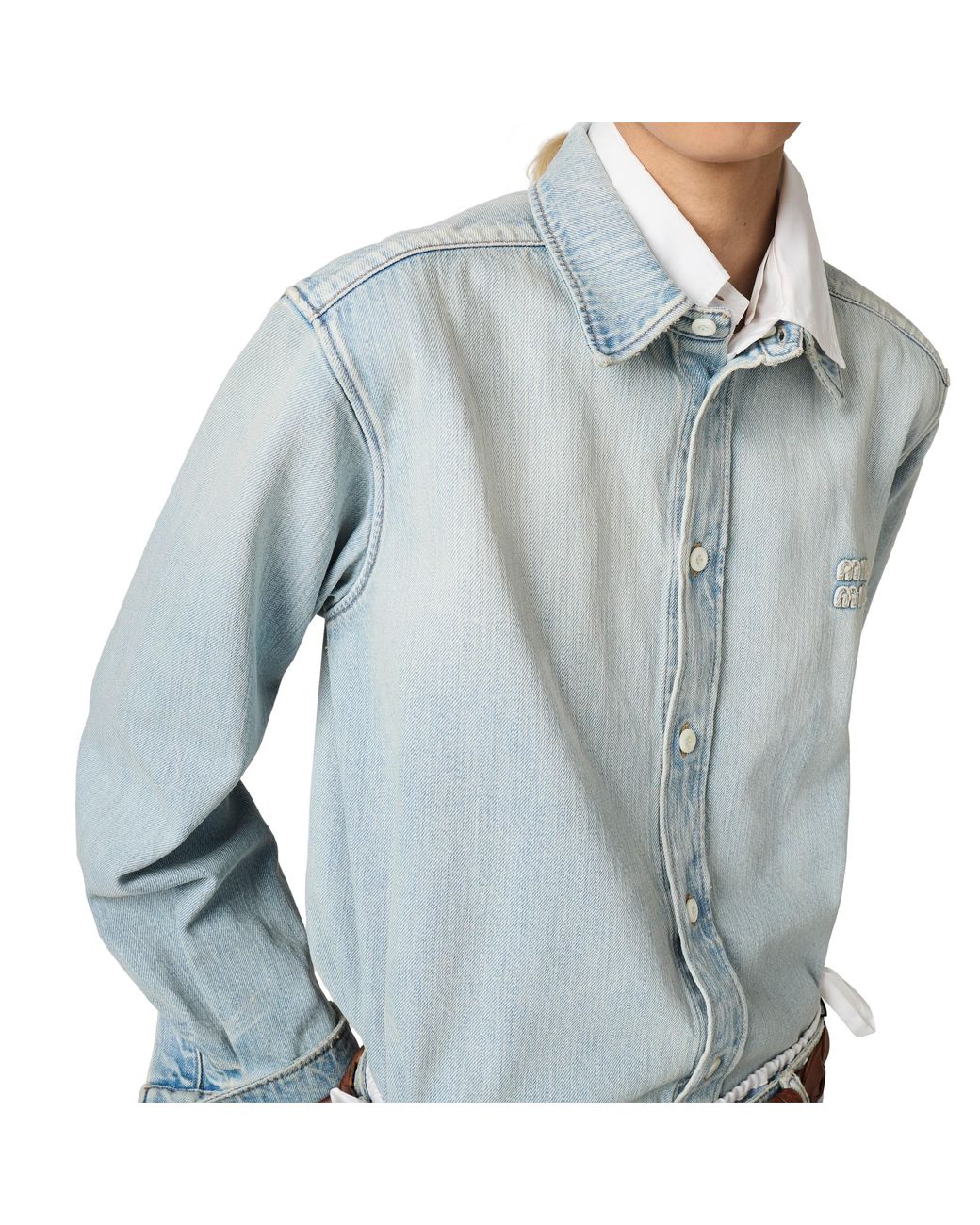 Miu Miu Blue Washed Denim Shirt
