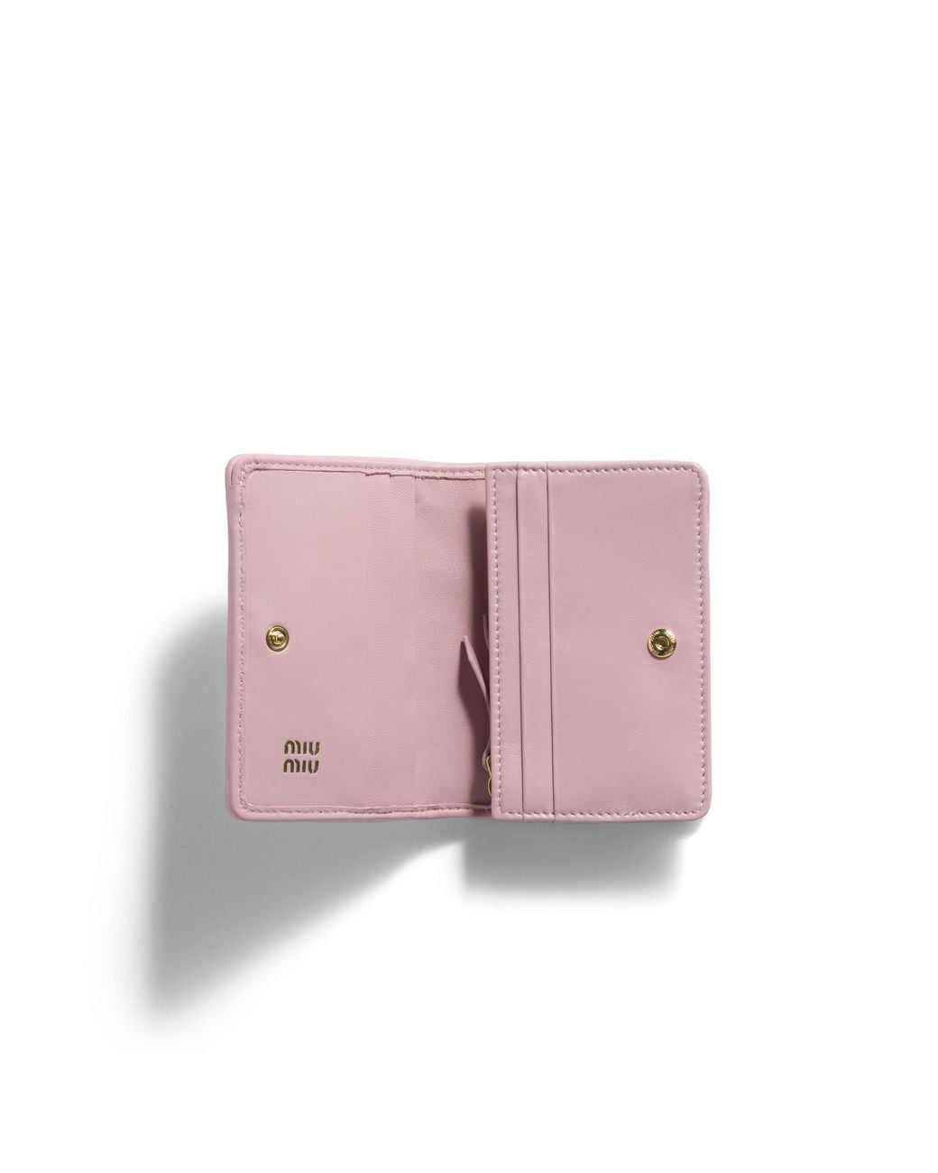 Miu Miu Pink Small Matelassé Nappa Leather Wallet