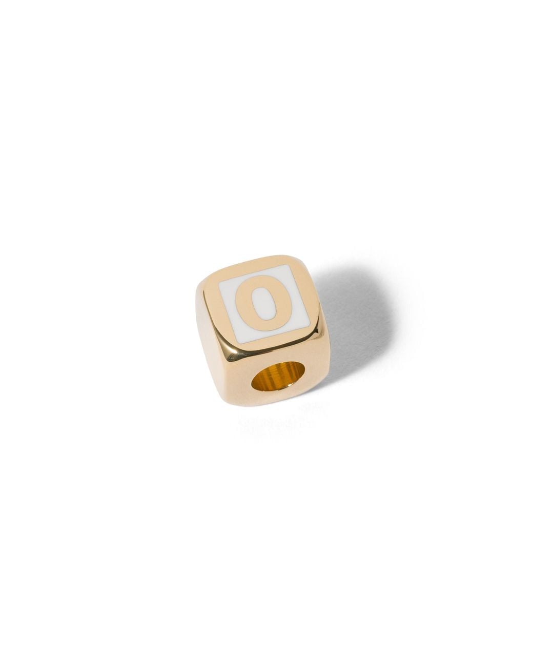Miu Miu White Enameled Metal Dice Charm