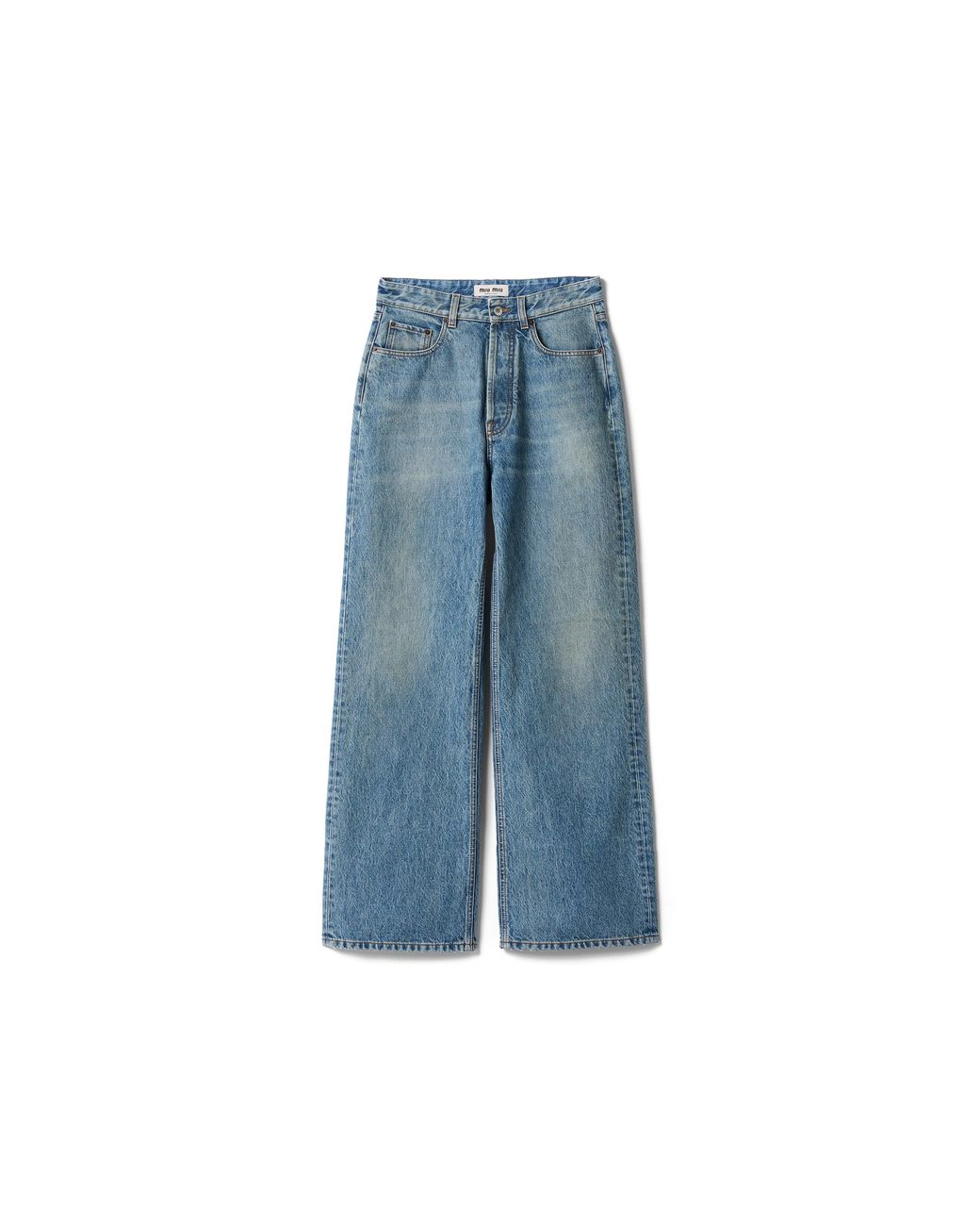 Miu Miu Blue Five-Pocket Washed Denim Jeans
