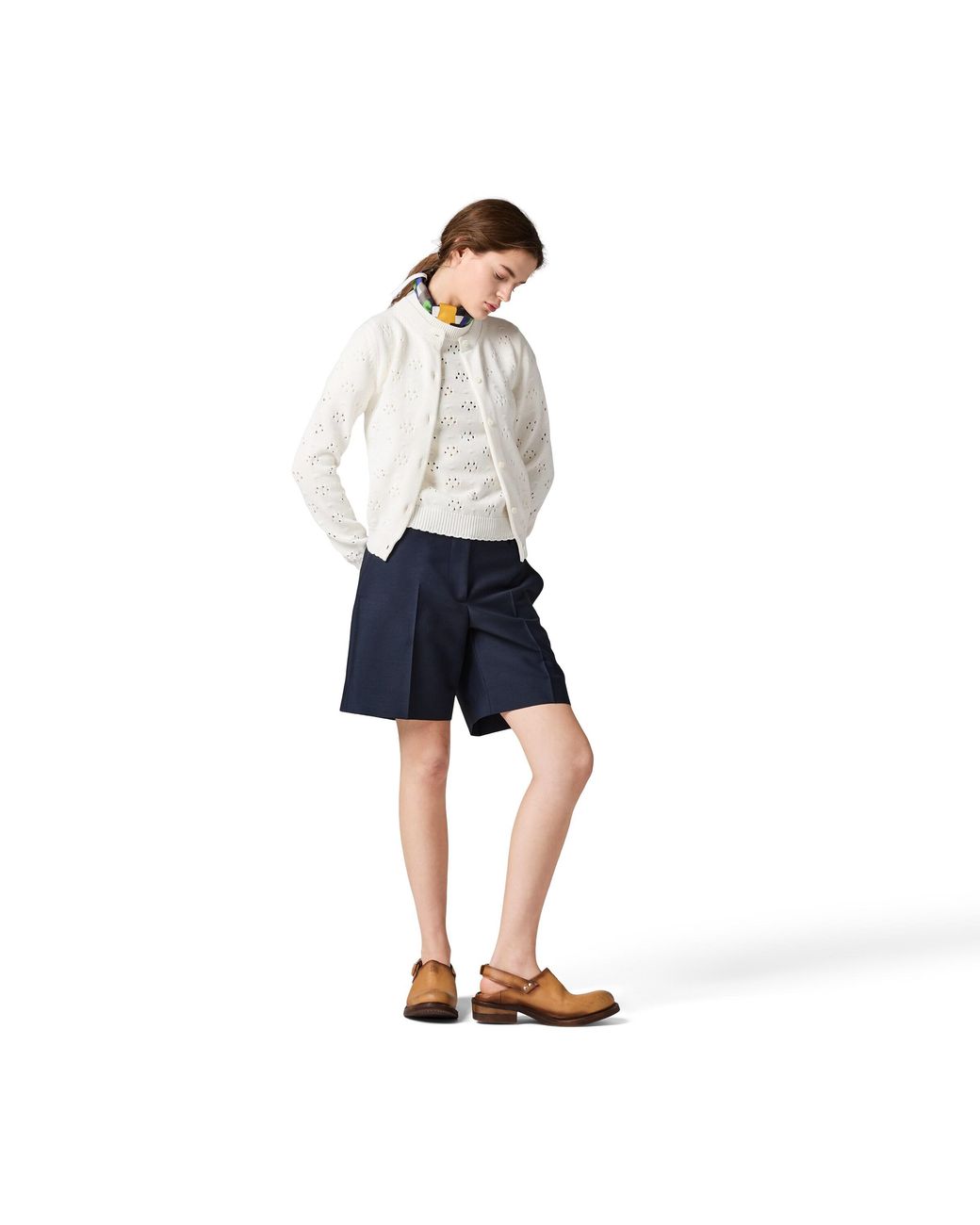 Miu Miu White Cotton Crew-Neck Sweater