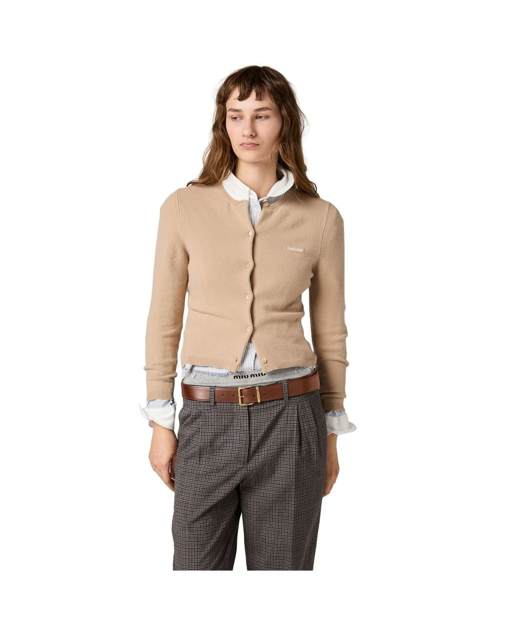 Miu Miu Natural Cashmere Cardigan