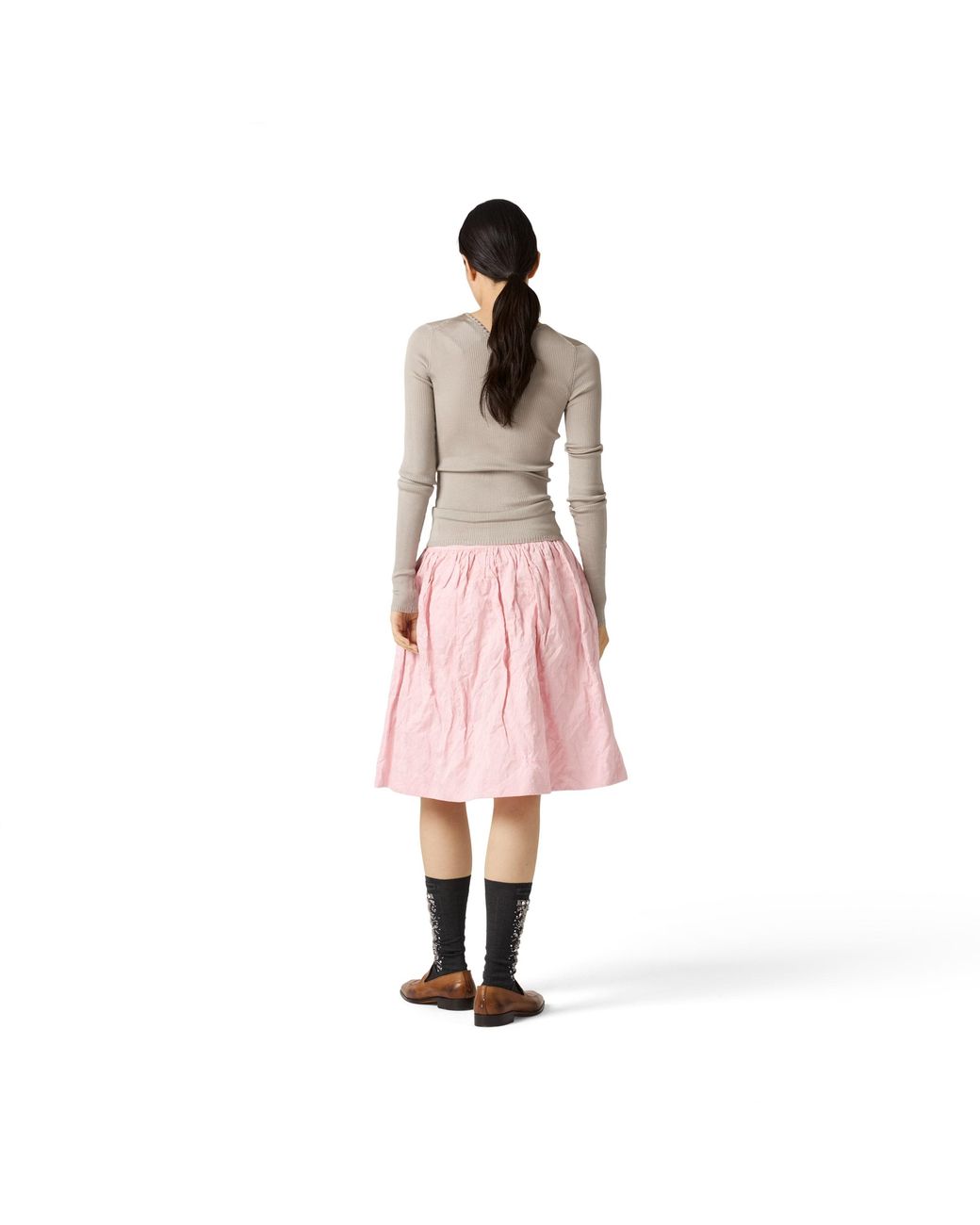 Miu Miu Natural Silk Crew-Neck Sweater